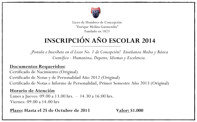 ¡Se Abren Las Inscripciones Al Liceo De Hombres de Concepción!
